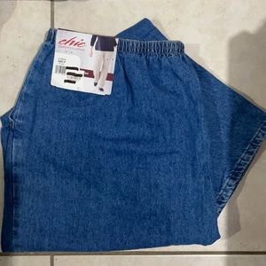 Chic comfort Ladies 24 W Plus pull on jeans new